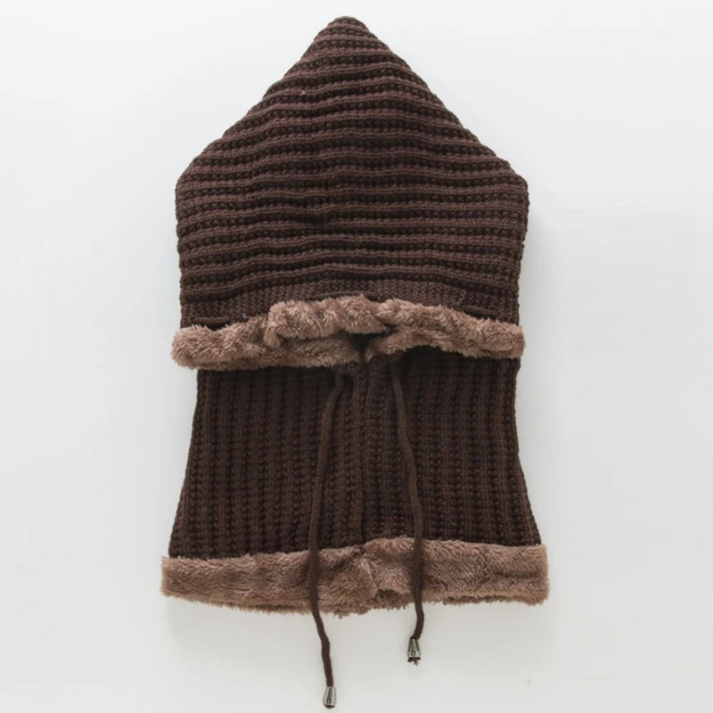 CE Женская вязаная шапочка-шарф, набор Skullies Beanies, Зимние головные уборы для мужчин и женщин, однотонная шапка, шапка - Цвет: CE