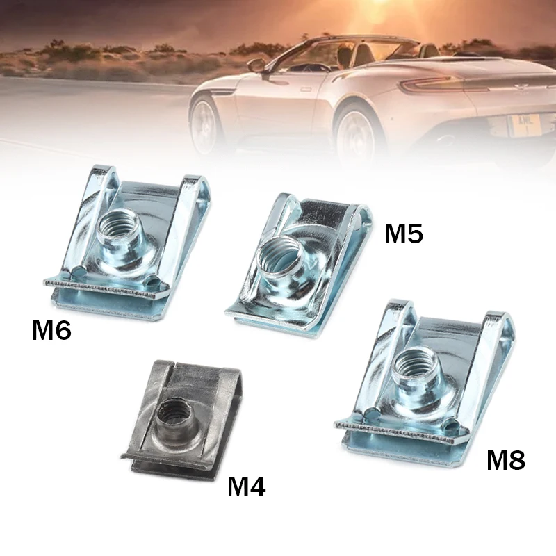 10pcs M4/M5/M6/M8 U Nuts Speed Clip Fastener Assorted Kits 304 Stainless Steel U-shaped Chimney Nut For Motorcycle Car | Автомобили и