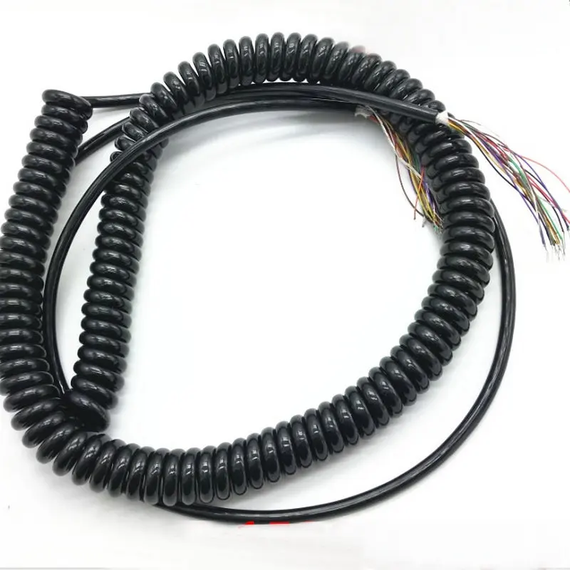 CALT Coiled Spring Spiral Shield Cable 4m 6m CNC Handwheel Manual Pulse Generator MPG Industrial Cable