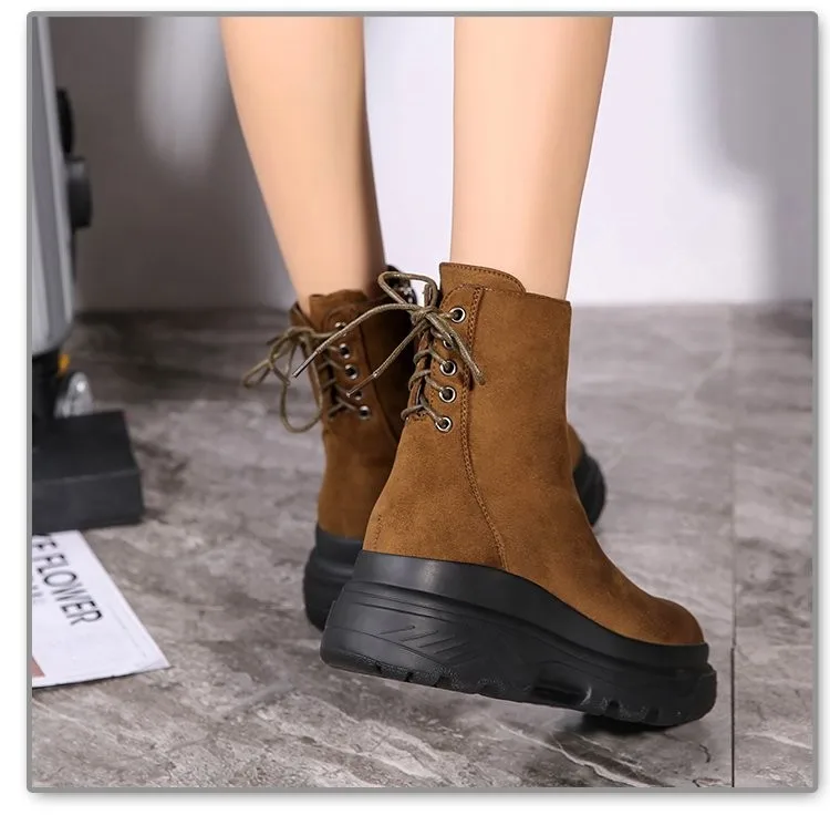 água quente pluss feminino botas curtas rendas até sapatos de algodão mulher