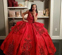 

Shiny Sequins Red Quinceanera Dresses for Vestidos 16 De Sexy Sweetheart Bodice Princess Debut Gown for Girl Birthday Party Wear