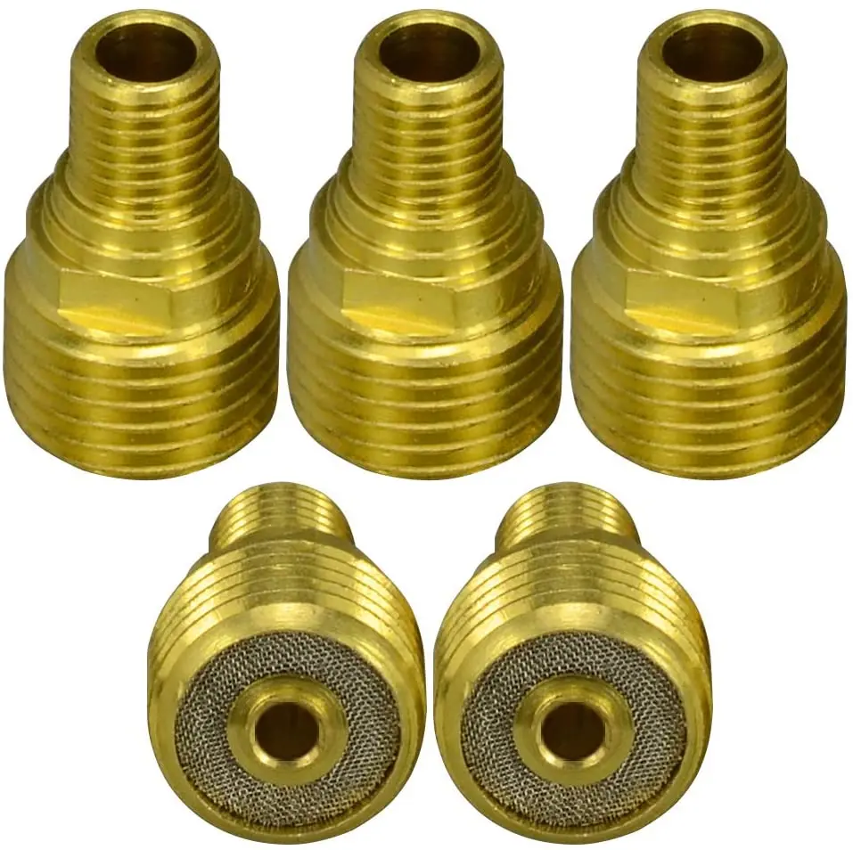 

TIG Gas Lens Collet Body 45V45 (1/8" & Ø3.2mm Orifice) Fit SR DB PTA WP 9 20 25 TIG Welding Torch 5pk