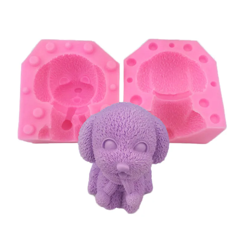 3D Собака мусс силиконовые формы для мыла свечи торт декоративный элемент приспособления для выпечки своими руками шоколадные конфеты пластырь для ароматерапии пудинг