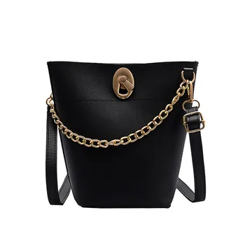 

Large capacity bucket bag chain shoulder bag crossbody bag Leather Bag Casual Wild Bag Messenger Bag Simple ladies bag 2020 New