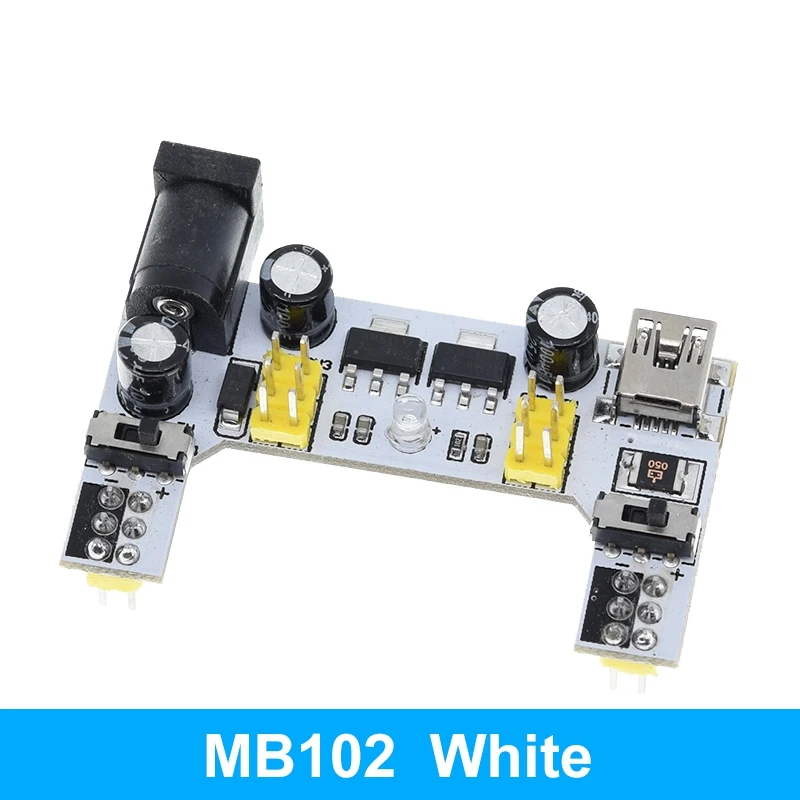 MB102 Breadboard-Stromversorgungsmodul / MB102 weißes Breadboard-dediziertes Leistungsmodul 2-Wege 3,3 V 5 V MB-102 lötfreies Breadboard – Detail 11