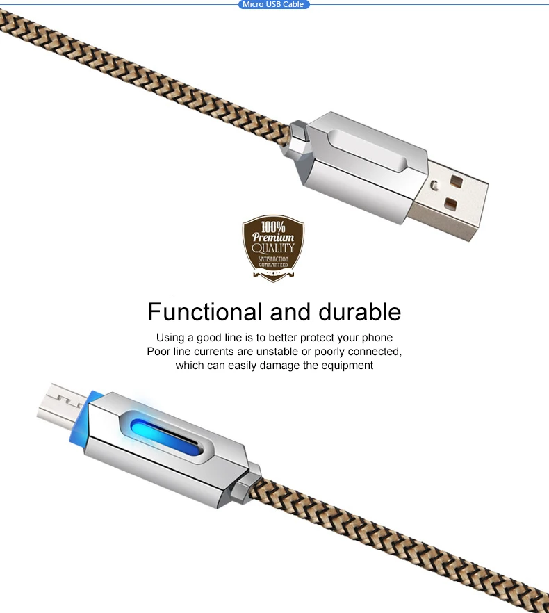 2A usb type-C кабель для быстрой зарядки нейлоновый ткацкий светящийся светильник кабель для передачи данных type-C Android Micro Sync зарядный провод для huawei