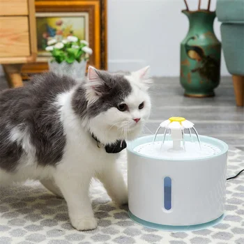 

2.4L Automatic Pet Cat Water Fountain LED Electric USB Dog Cat Pet Mute Drinker Feeder Bowl fontaine a froide pour chatr #