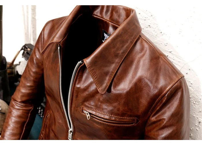 YR!. Брендовая Роскошная импортная куртка из воловьей кожи с батиком, Мужская классическая приталенная куртка из 1930 натуральной кожи, крутая