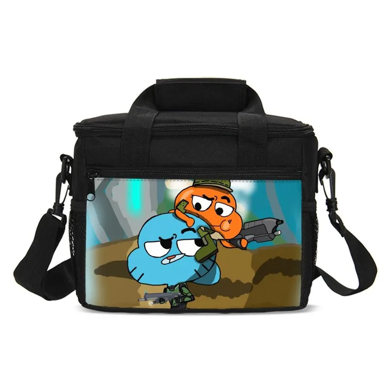 Удивительный мир Gumball принтов Портативный Ланч-мешок Термоизолированный Ланч-бокс сумка-холодильник Bento мешок контейнер для хранения продуктов - Цвет: SCBU019001RGP
