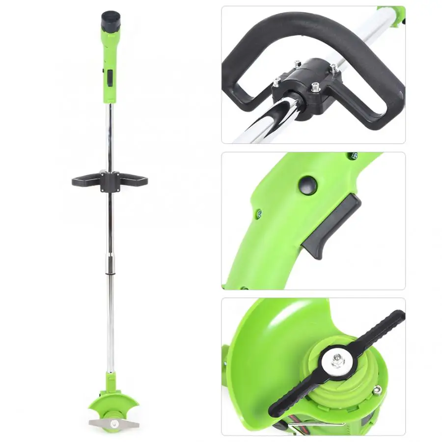Lawn Mower EU Plug 220V Electric Lawn Mower 12V Battery Grass Trimmer Garden Tool