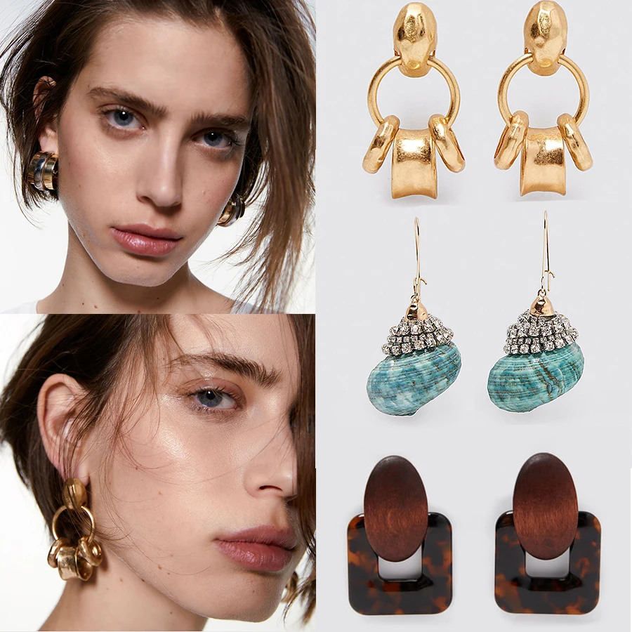 Серьги Girlgo ZA в виде вишни ананаса клубники фруктов бусин цепочек ракушек