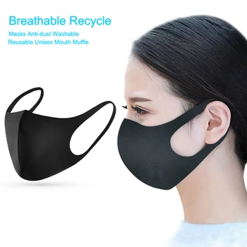 

Anti Dust Mouth Mask Washable Reusable Moto Black Polyester Fiber Masks Motorcycle Face Mask Shield Mascarilla for Men Women