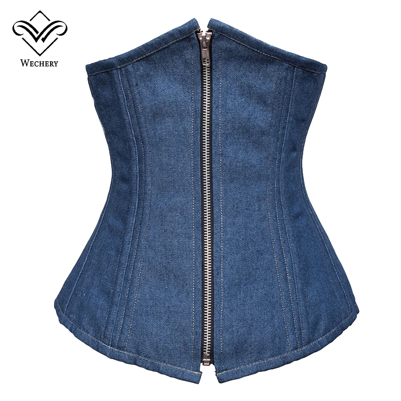 WaistTrainerZipCinchersDenimModelingStrap24BonedFirmBelly