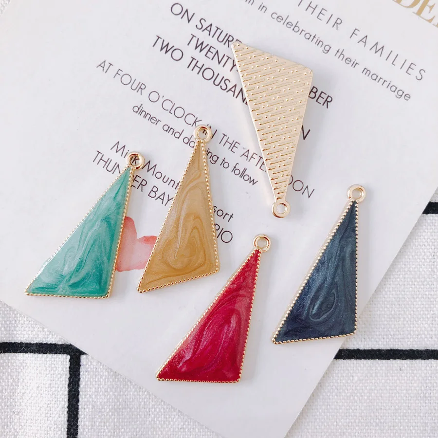 

Аксессуары для сережек в виде треугольника с капелькой из сплава, аксессуары для ювелирных изделий, 20 шт./лот