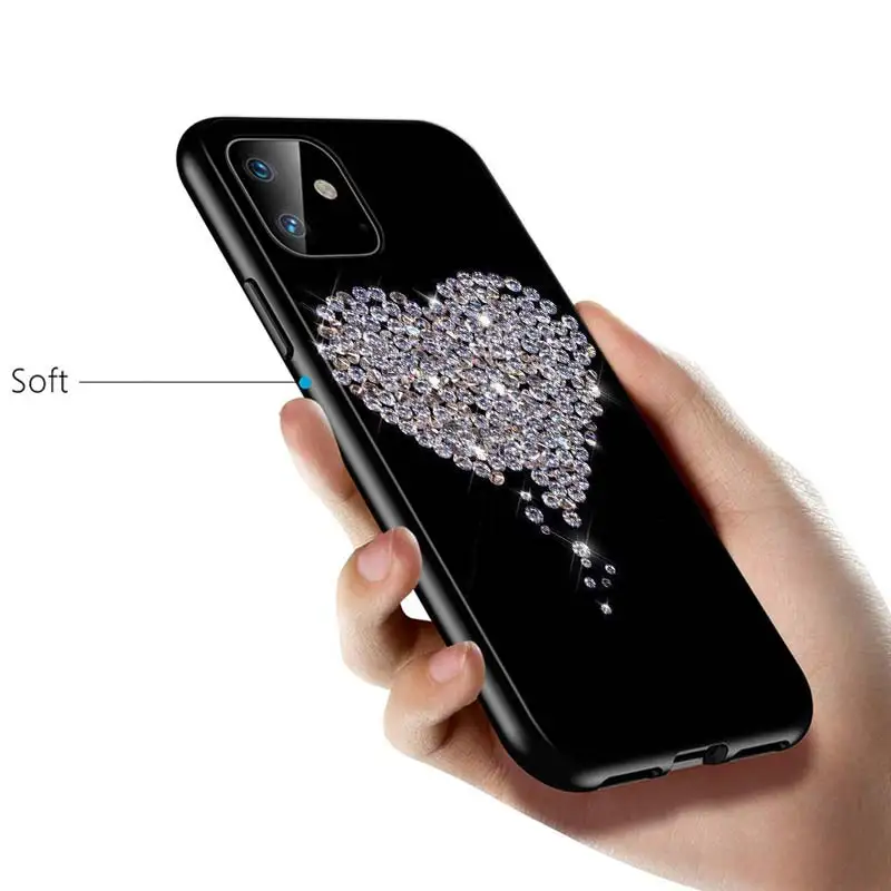 iphone 8 plus case Luxury Diamond Love Silicone Cover For Apple IPhone 12 Mini 11 Pro XS MAX XR X 8 7 6S 6 Plus 5S SE Phone Case iphone 7 cardholder cases