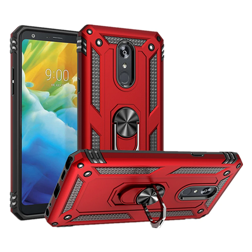 For LG Stylo 4 5 Aristo 2 3 K40 K12 Plus X4 K50 Q60 K10 K30 Military Anti-fall TPU PC Ring Car magnetic Stand Case