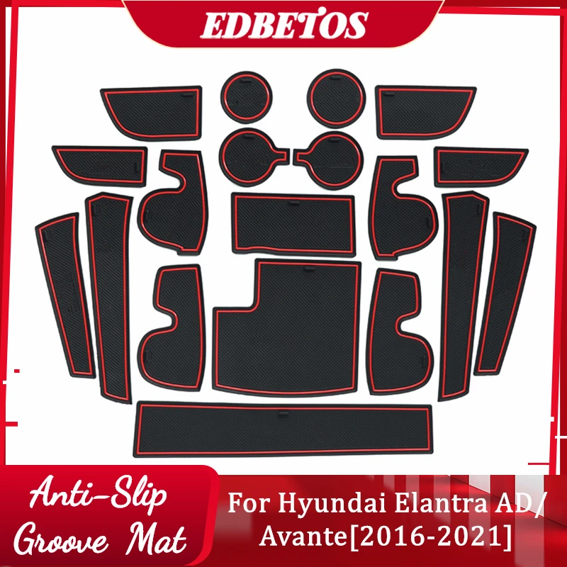 Elantra Ad Avante Door Gate Slot Mats Door Mats For 2016 2021 Hyundai Elantra Ad Avante Center Console Liner Accessories Mats Anti Slip Mat Aliexpress