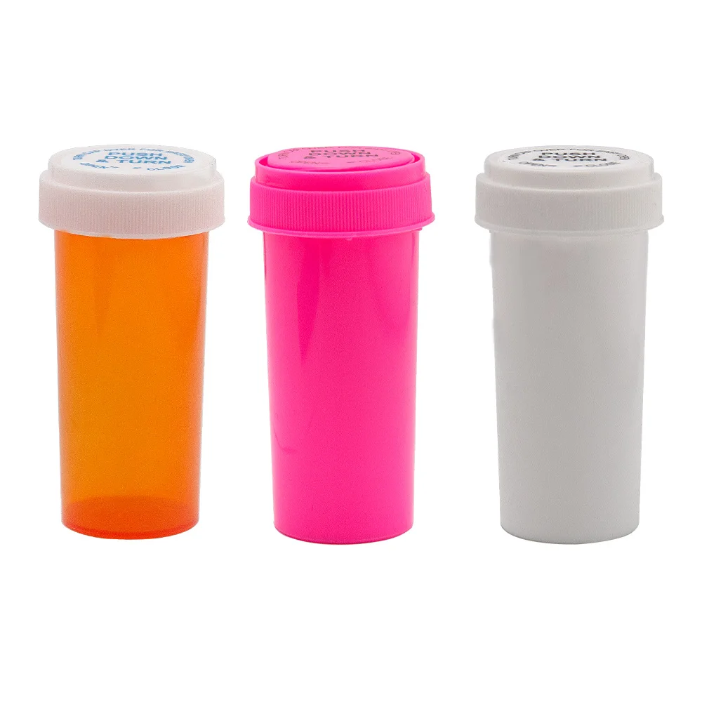 

COURNOT 30Dram Push Down &Turn Vial Container Acrylic Plastic Stroage Stash Jar Pill Bottle Case Tobacco Box Herb Container