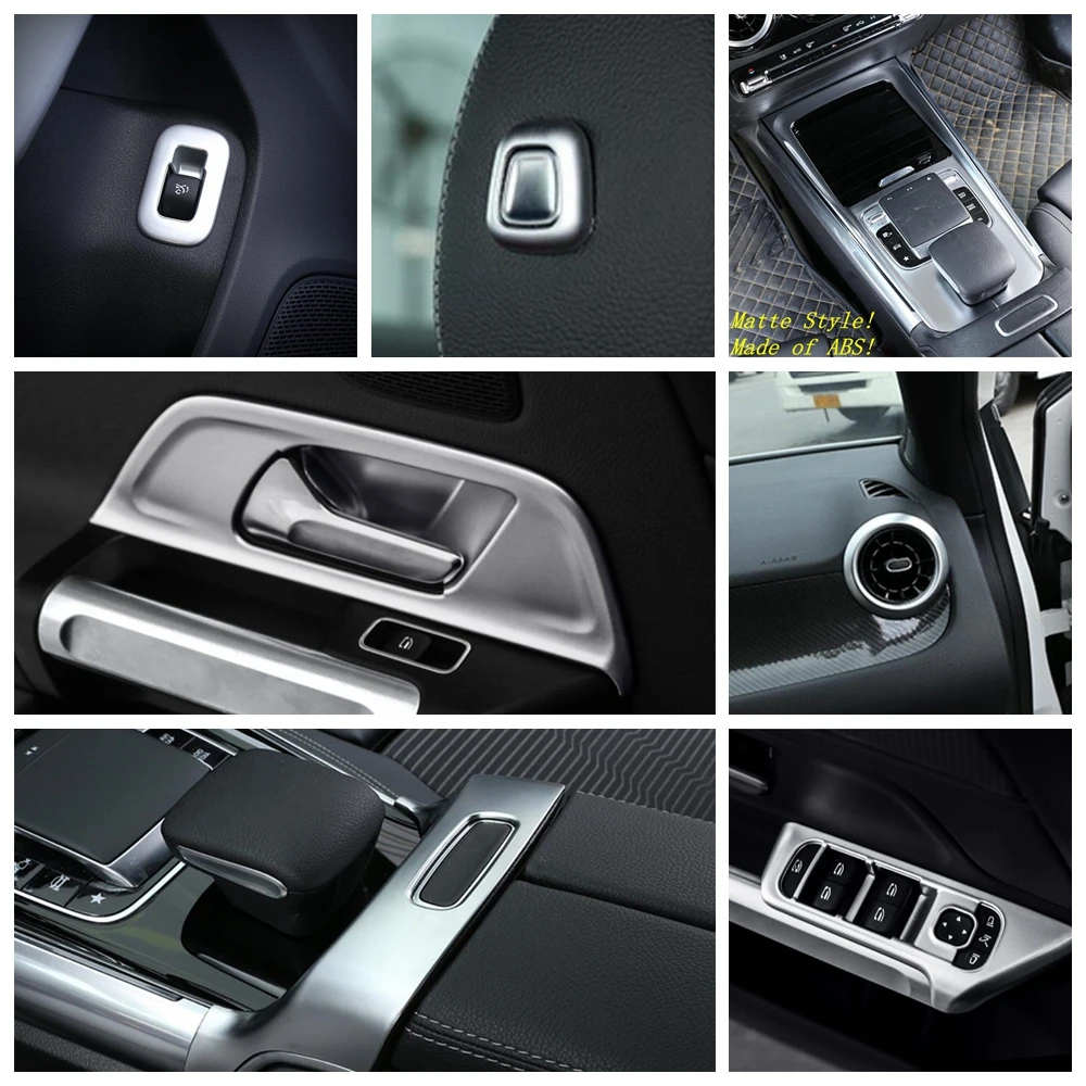 

Matte Interior Refit Kit Headlamp / Gear / Armrest Box Switch Cover Trim For Benz B Class W247 2019 2020 / GLB 180 200 X247 2020
