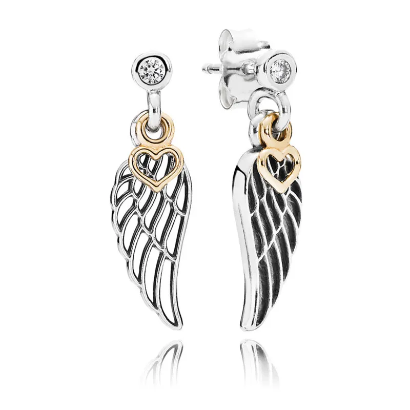 

Trendy 100% 925 Sterling Silver Pans Earrings For Women Love & Guidance Silver Hanging Earrings Fine Original Europe Jewelry