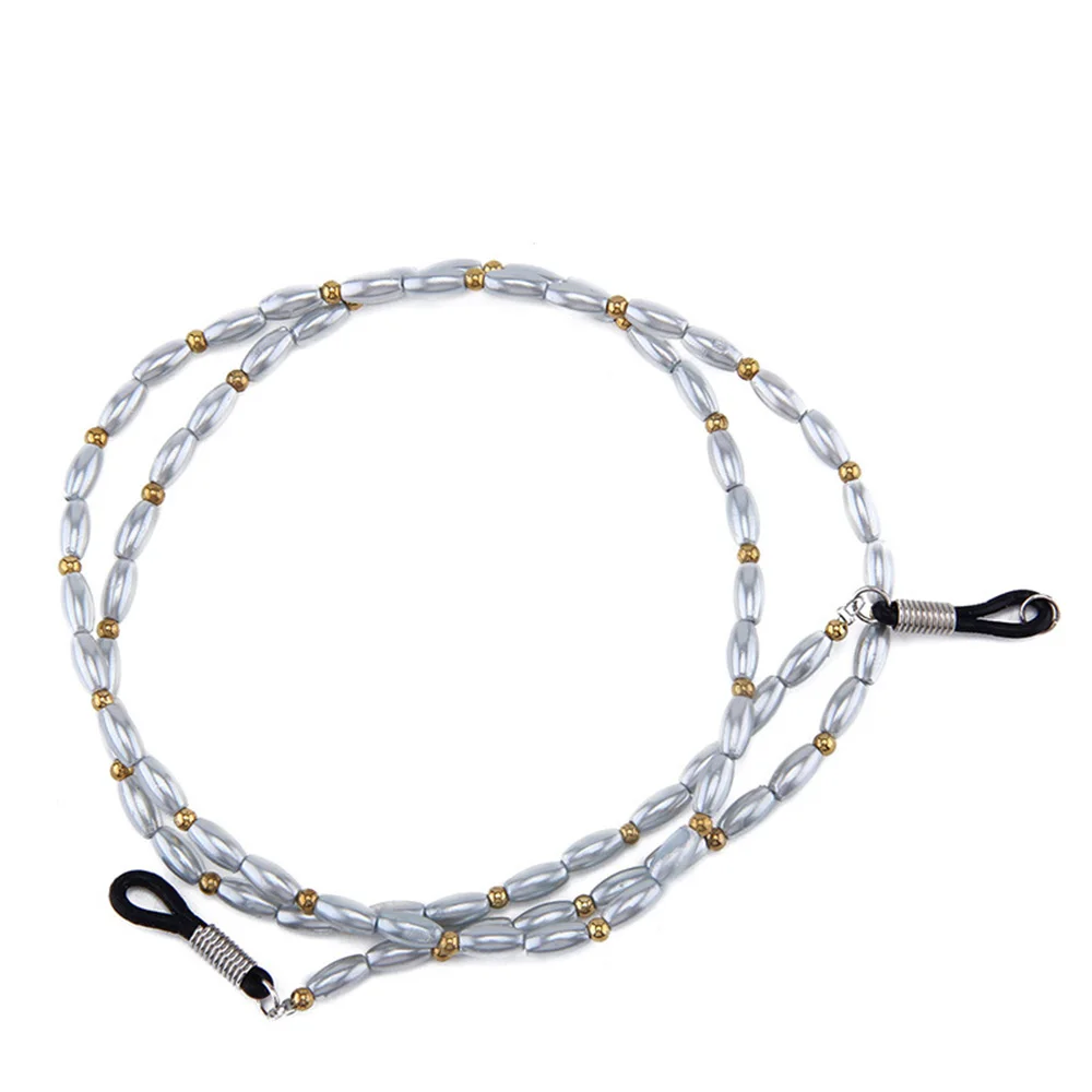 Elegant Women Imitation Pearl Eyewears Glasses Chain Sunglasses Strap String Reading Lanyards Cord Holder Glasses Chain Rope - Цвет: silver