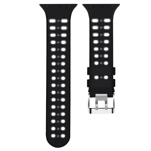 Black and gray CRESTED спортивный ремешок для наручных часов Apple Watch, ремешок 42 мм, 38 мм, версия силиконовых наручных часов Iwatch серии 3/2/1 браслет на запястье браслет резиновый ремешок для часов аксессуары - Цвет ремешка: Black and gray