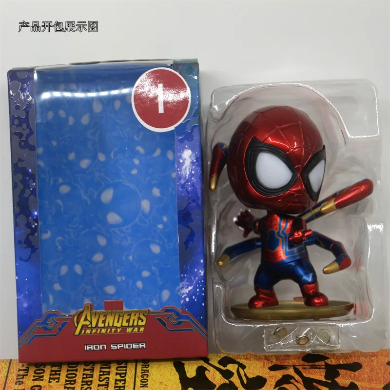 Marvel Hero Returns Ht Сияющий вращающийся автомобильный комплект для гаража с милым человеком-пауком, модель Cosbaby Decoration