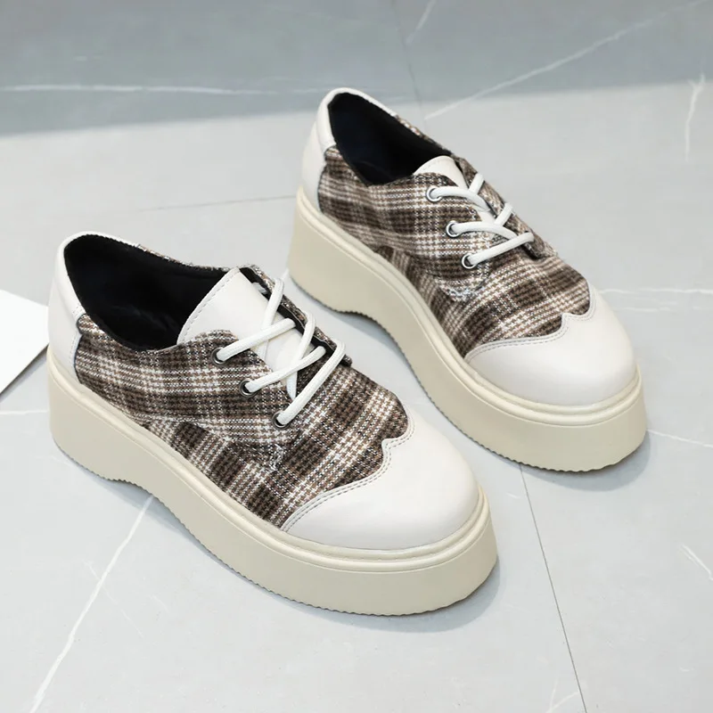 

2020 New Style Shoes Thick Bottomed Platform Spring Versatile Sweet Korean-style Slimming Extra High Sneakers Street Snap WOMEN'