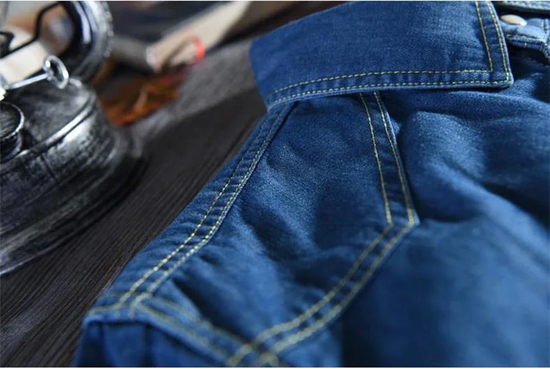 Mcikkny Мужская Мода Джинсовые рубашки промывают одежда с длинным рукавом Slim Fit джинсы рубашка Демисезонный уличная одежда для мужчин