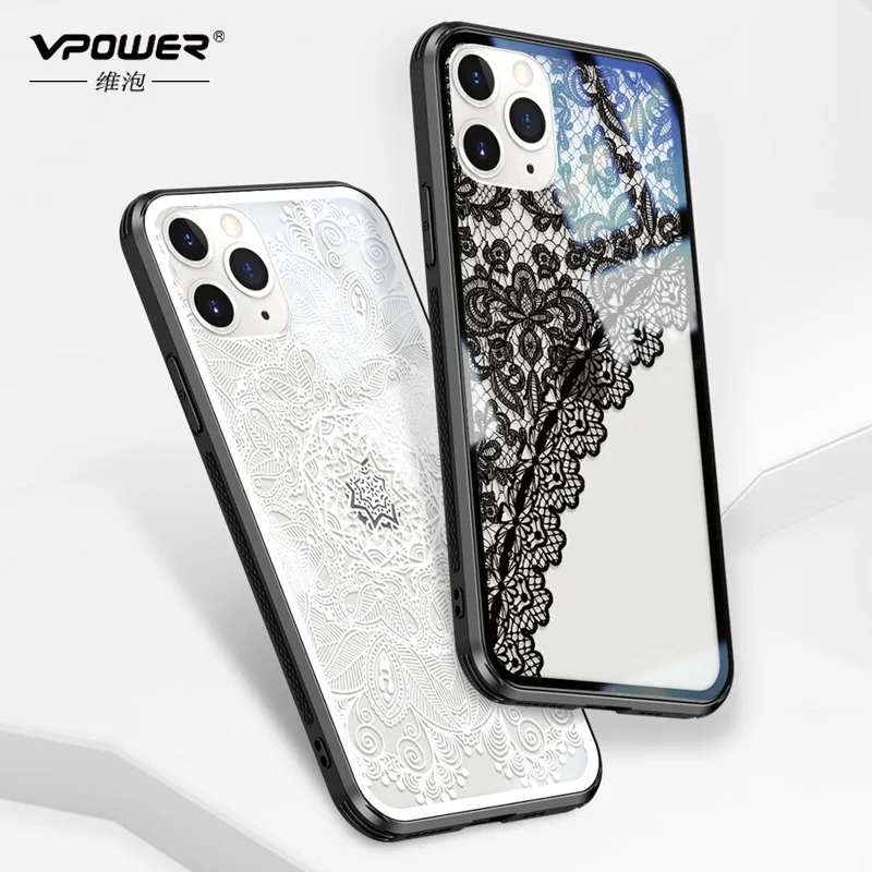 Для iphone 11 pro max 6,5 6,1 чехол из закаленного стекла защита телефона девушка кружева телефонные чехлы для iphone 11 pro стеклянная крышка