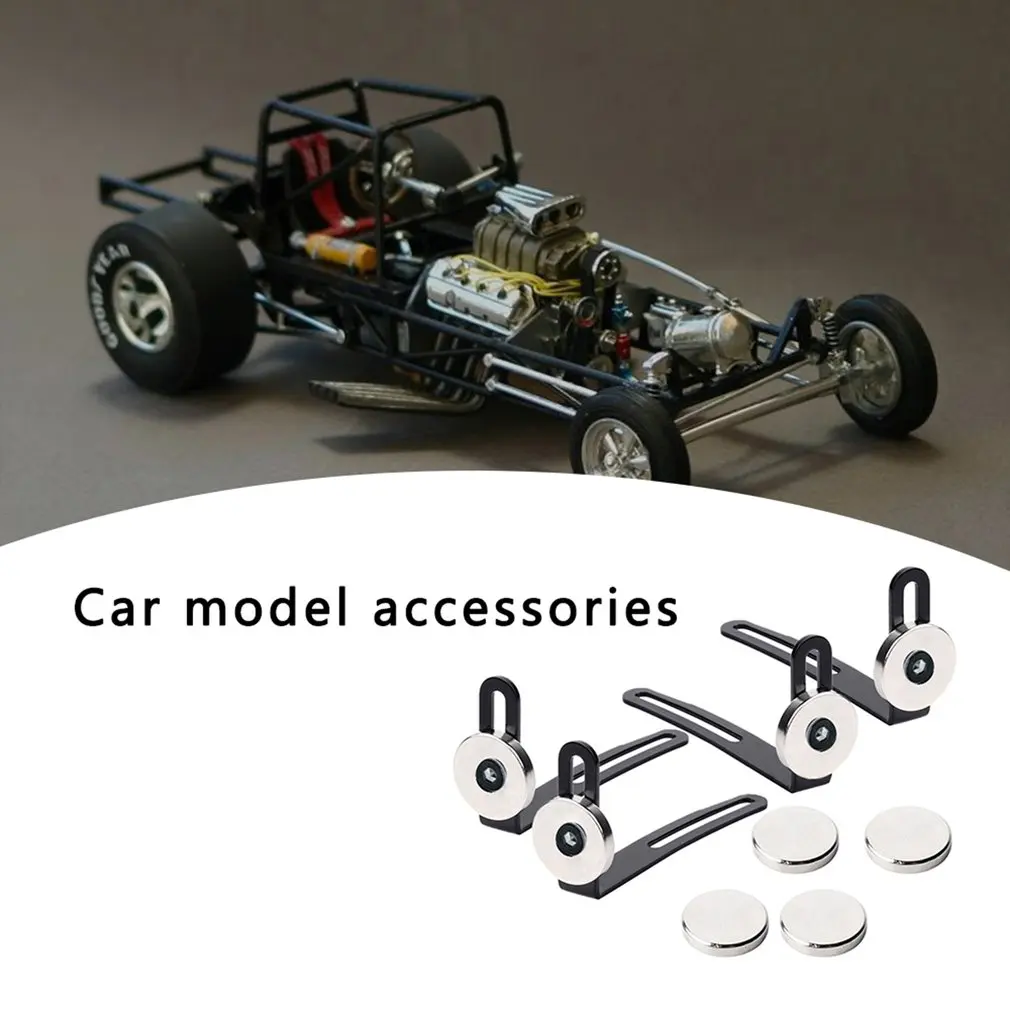 4 шт. металлический l образный кронштейн для корпуса RC автомобиля с магнитом 1:10