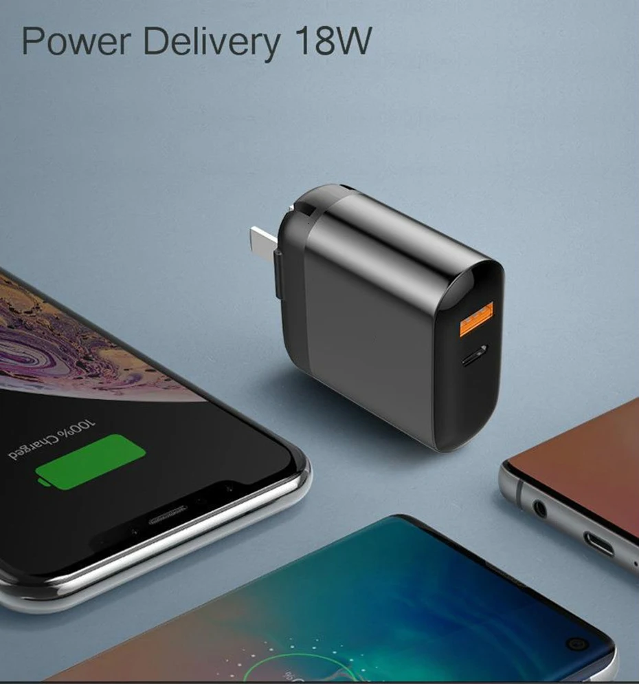 Vogek Quick Charge 3,0 QC PD зарядное устройство 18 Вт QC3.0 usb type C быстрое зарядное устройство для iPhone 11 X Xs 8 Xiaomi Phone PD зарядное устройство светодиодный дисплей