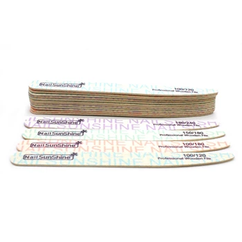 

20 Pcs Wood Nail File Strong Thick Professional Washable Nail Art Sanding Buffer Files 100/180/240 Manicure UV Gel Tips Tools