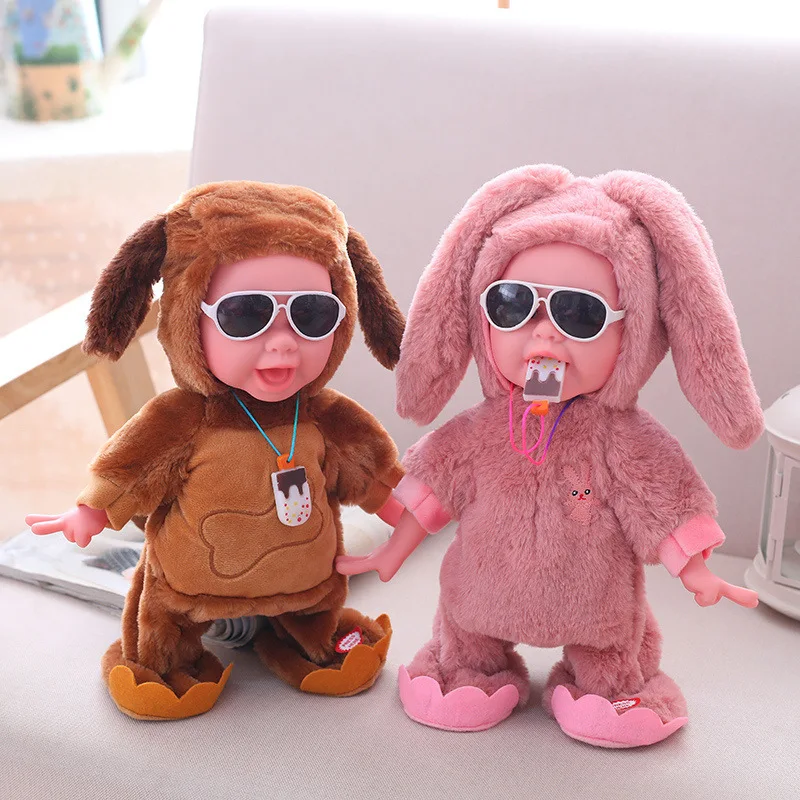 

Douyin Celebrity Style Magnetron Electric Cry Singing Dancing Eat Ice Cream Simulated Doll Plush Doll a Generation of Fat