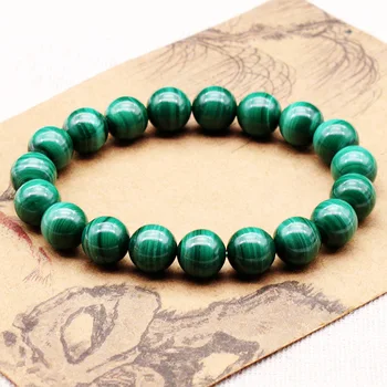 

Natural Crystal Bracelet Women's Single Ring Hand String Energy Stone Malachite Raw Stone Gift Jewelry