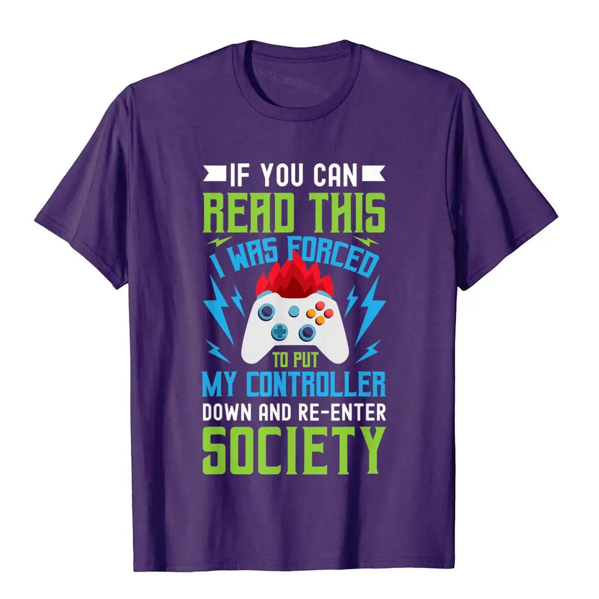 I Was Forced To Put My Controller Down Funny Gaming T-Shirt__A11057purple