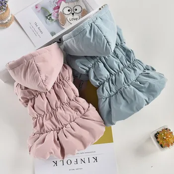 Dog Pet Super Warm Dress Winter Puppy Pet Dog Coats Princess Floral Bubble Skirt Dog Cat Hooded Chihuahua Yorkie Clothing 3