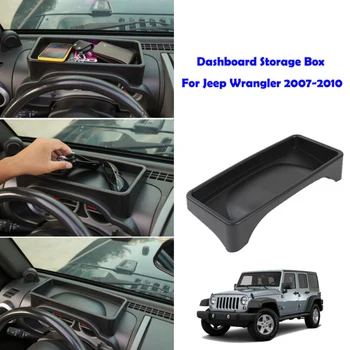 

Trim Storage box Organizer For Jeep Wrangler JK 2007-10.interior Black Accessories Car Dashboard