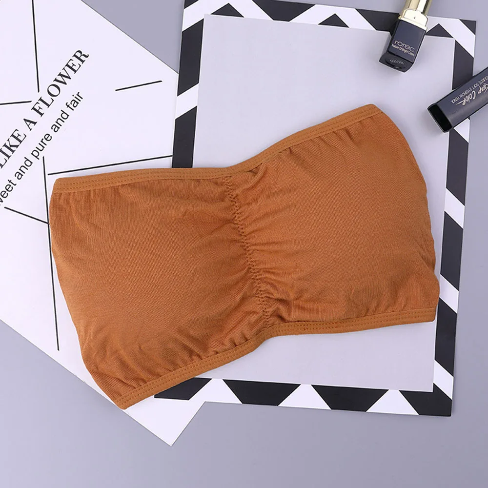 khaki Сексуальный бренд женский без бретелек беспроводной бюстгальтер Bandeau Топ Мягкий бюстгальтер пуш-ап бесшовный топ-бра белье - Цвет: khaki