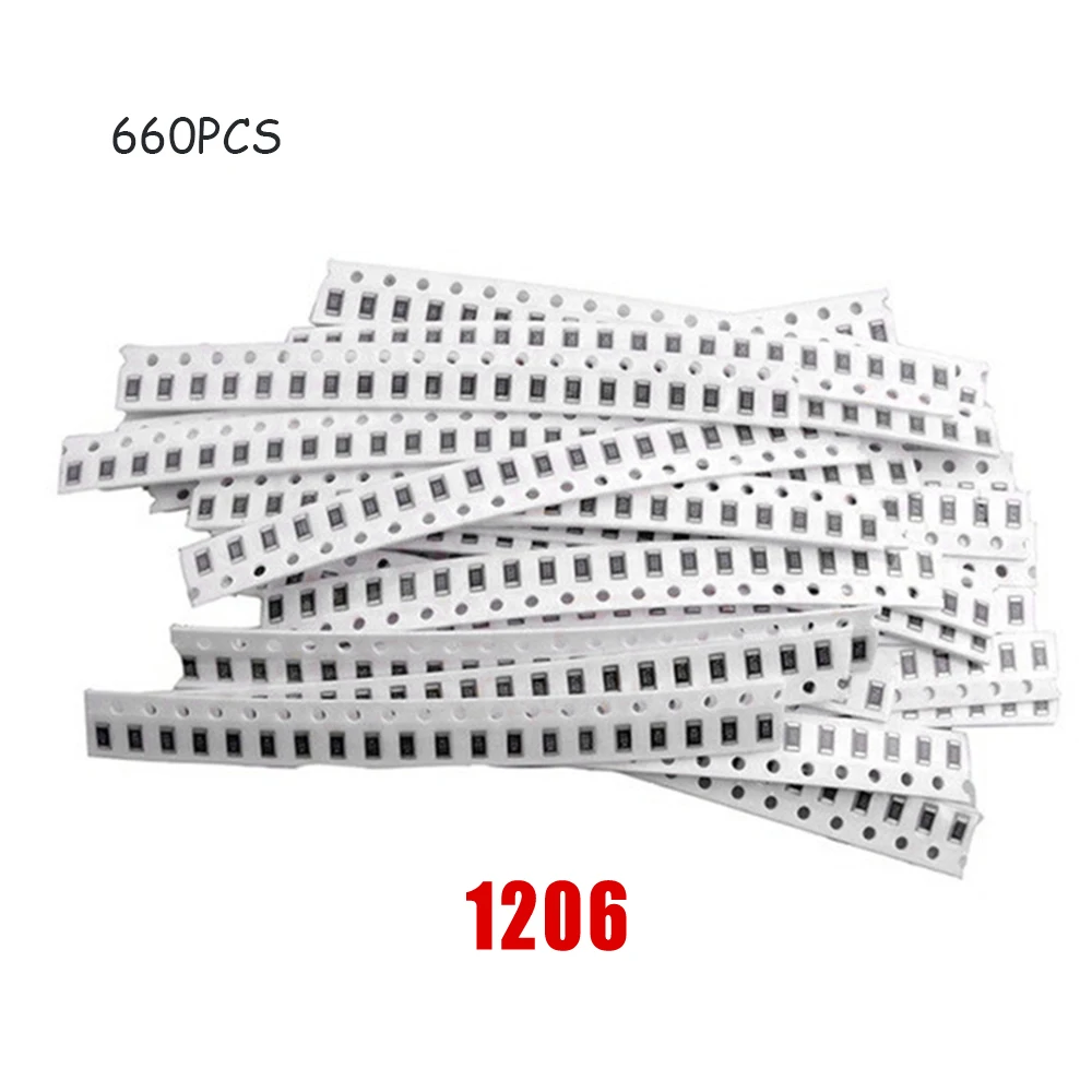 660 шт. 33 значения 1206 0805 0603 SMD Резистор Комплект 1ohm-1M Ом 1% комплект образцов A/D
