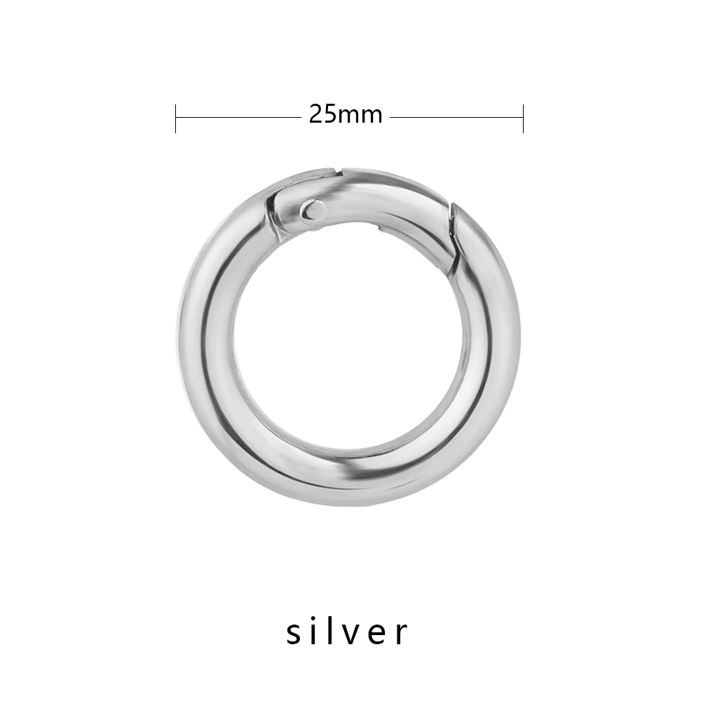 25mm silver 2 шт./компл. 25/33/35 мм цинковый сплав с покрытием из пружина рамки уплотнительное кольцо пряжки-зажимы карабин кошельки Сумки круглый пуш-ап спусковым крючки - Цвет: 25mm silver