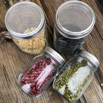 

2020 New Sprouting Jar with Stainless Steel Screen Lid Wide Mouth Quart Mason Sprouter