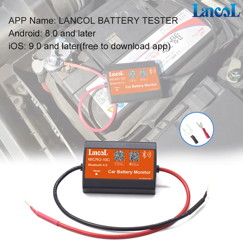 Lancol MICRO-10 C New Version Bluetooth Battery Teater 12V Car Voltmetery Monitoring Phone Show Battery System Analyzer