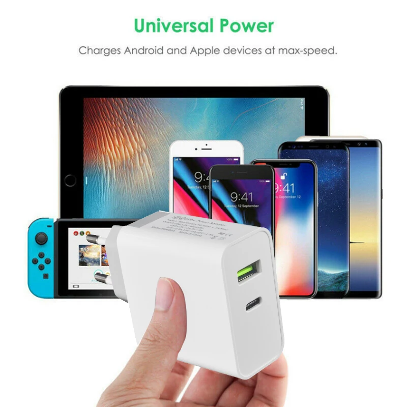 42 Вт тип-c power Delivery PD настенное зарядное устройство с 5V 2.4A USB зарядное устройство для MacBook iPad Pro samsung Note 9/S9/Nexus EU Plug