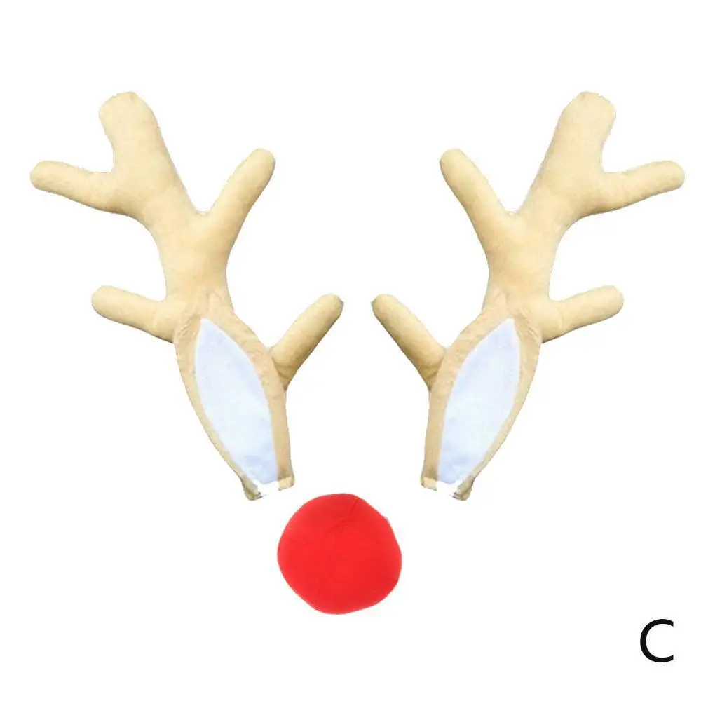 3 шт. окна олени красный нос олени рога вечерние рождественские украшения для рождественской вечеринки декор автомобиля - Название цвета: Коричневый