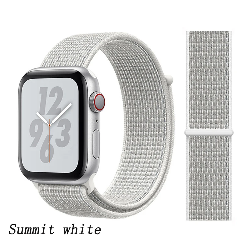 Ремешок для apple watch 5 4 ремешок 44 мм 40 мм Correa 42 мм 38 мм iwatch 5 4 3 2 нейлоновый браслет pulseira ремешок для часов - Цвет ремешка: Summit white