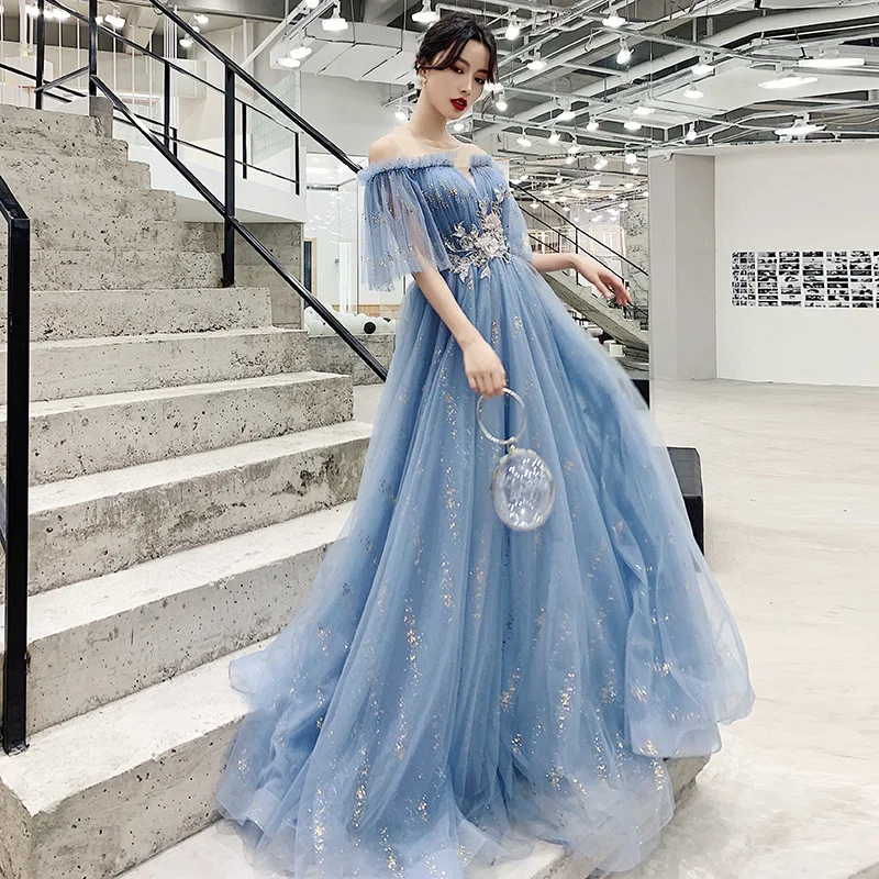 Sea Blue Wedding Gown – Dressline Fashion