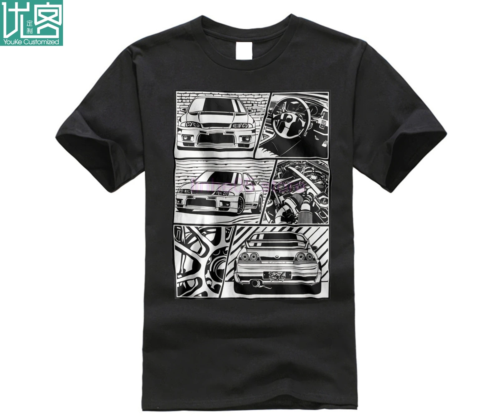 2020 модная летняя футболка Gtr R33 с фрагментами белая s-3xl Boost Turbo фанаты японских