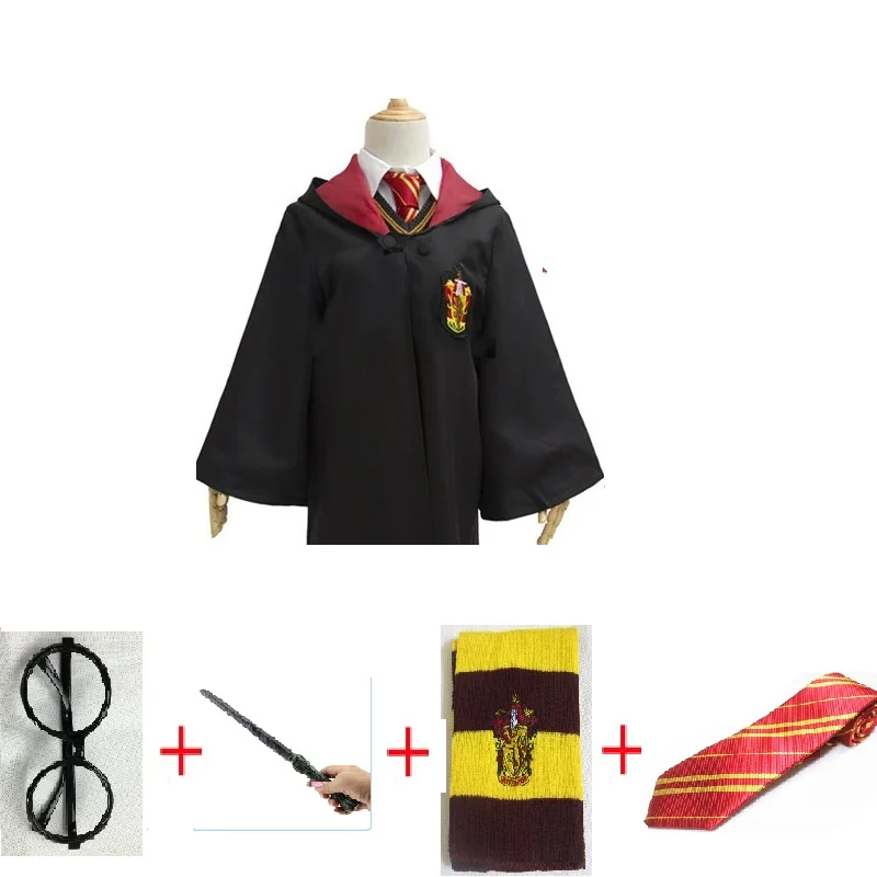 Gryffindor set 2 Горячая Распродажа Gryffindor Hufflepuff Slytherin Ravenclaw костюм Гермионы Грейнджер Косплей халат юбка очки Униформа костюм для Хэллоуина - Цвет: Gryffindor set 2