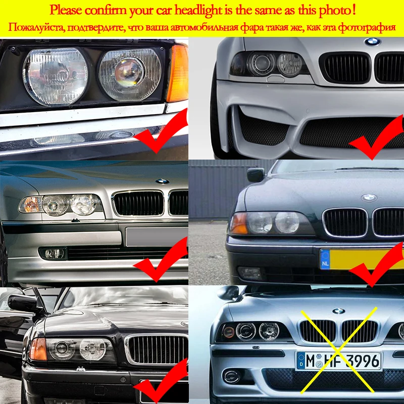 Для BMW 3 5 7 E36 E38 E39 E46 аксессуары для проектора фара разноцветный RGB светодиодный
